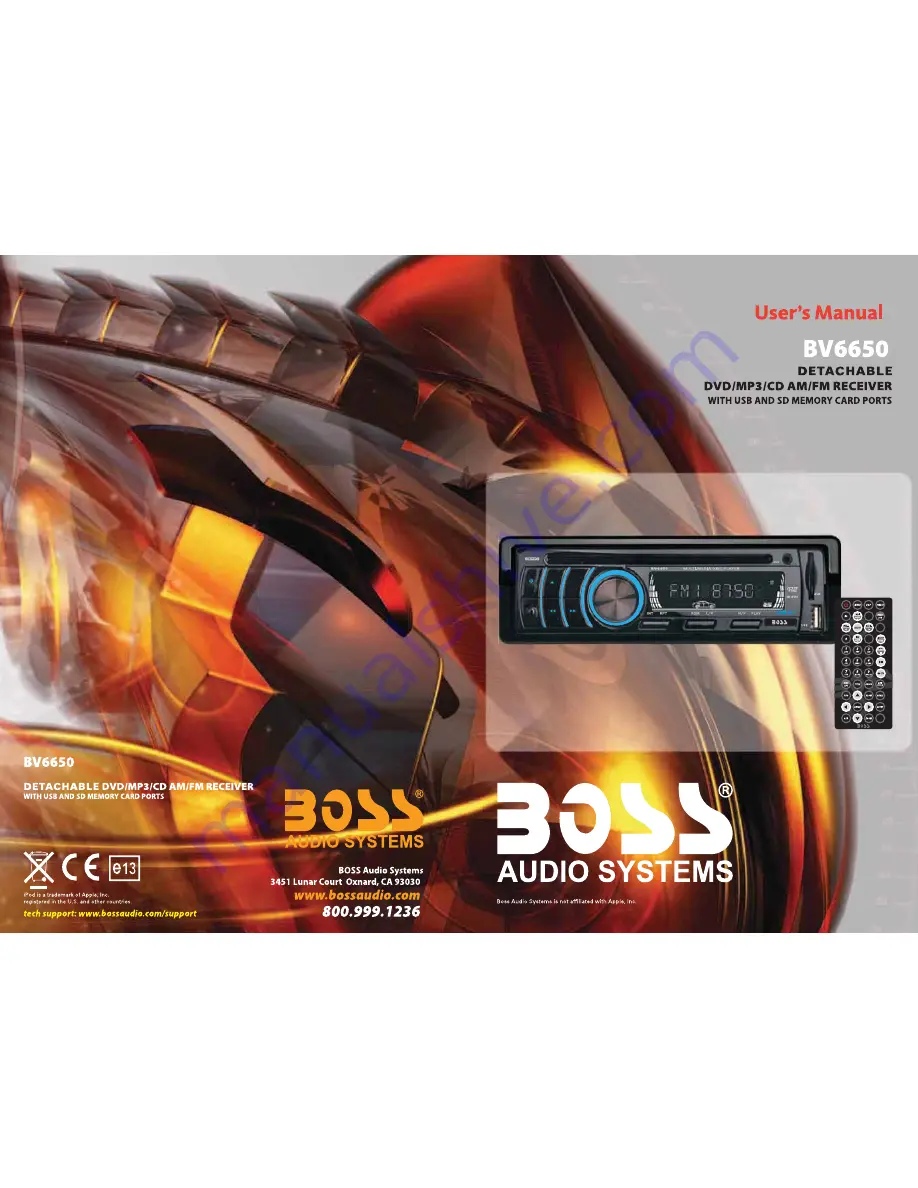 Boss Audio Systems BV6650 User Manual Download Page 1