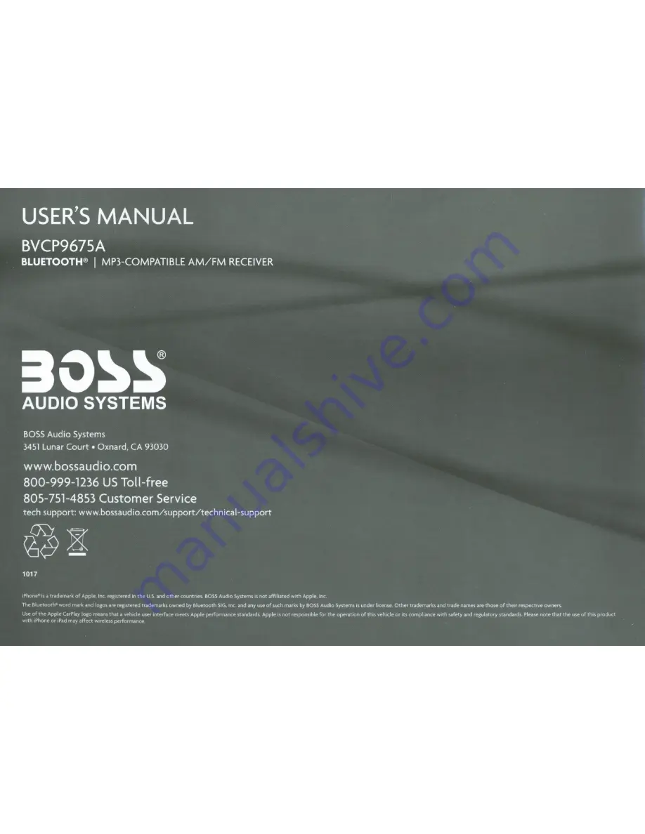 Boss Audio Systems BVCP9675A User Manual Download Page 43