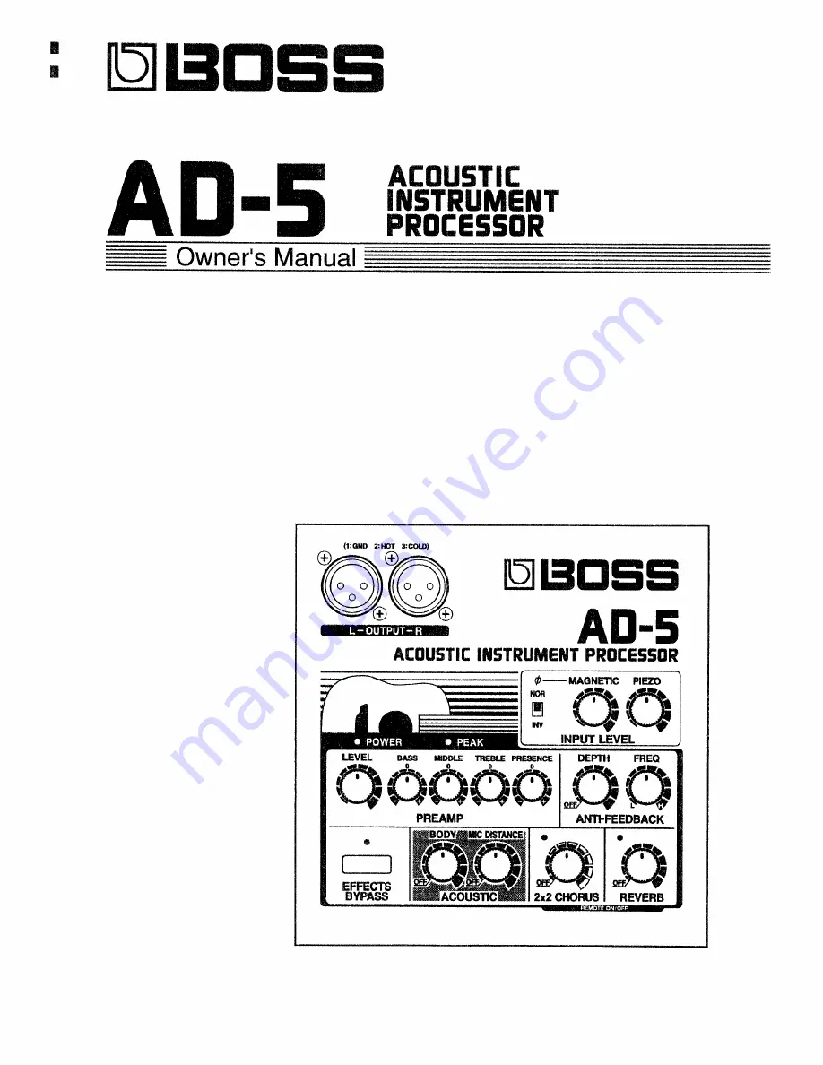 Boss AD-5 Скачать руководство пользователя страница 1