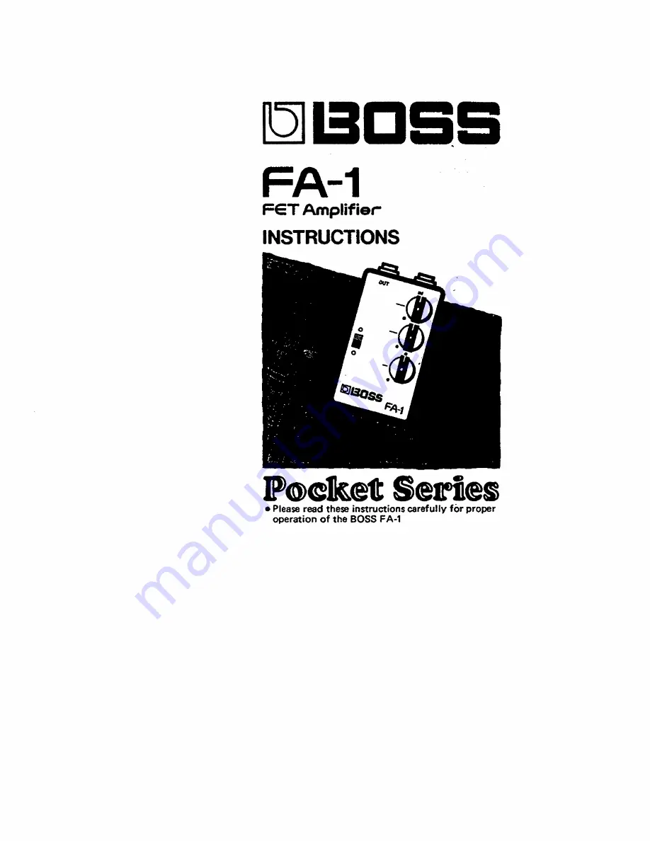 Boss FA-1 Instructions Manual Download Page 1