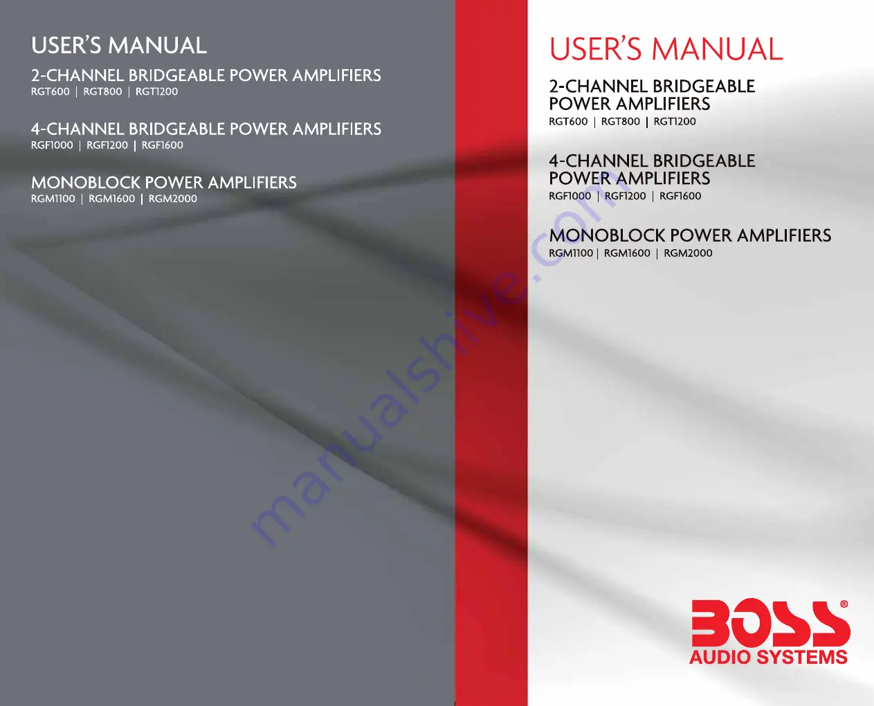 Boss RGT600 User Manual Download Page 1