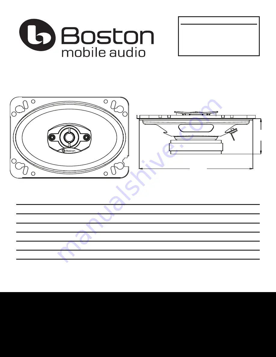 Boston Acoustics SE75 Specifications Download Page 1