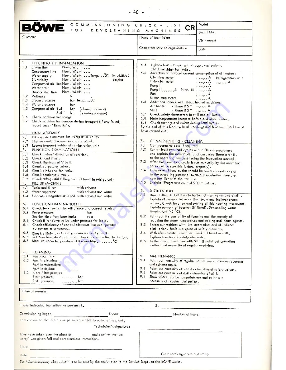 BOWE P414 Instruction Manual Download Page 48