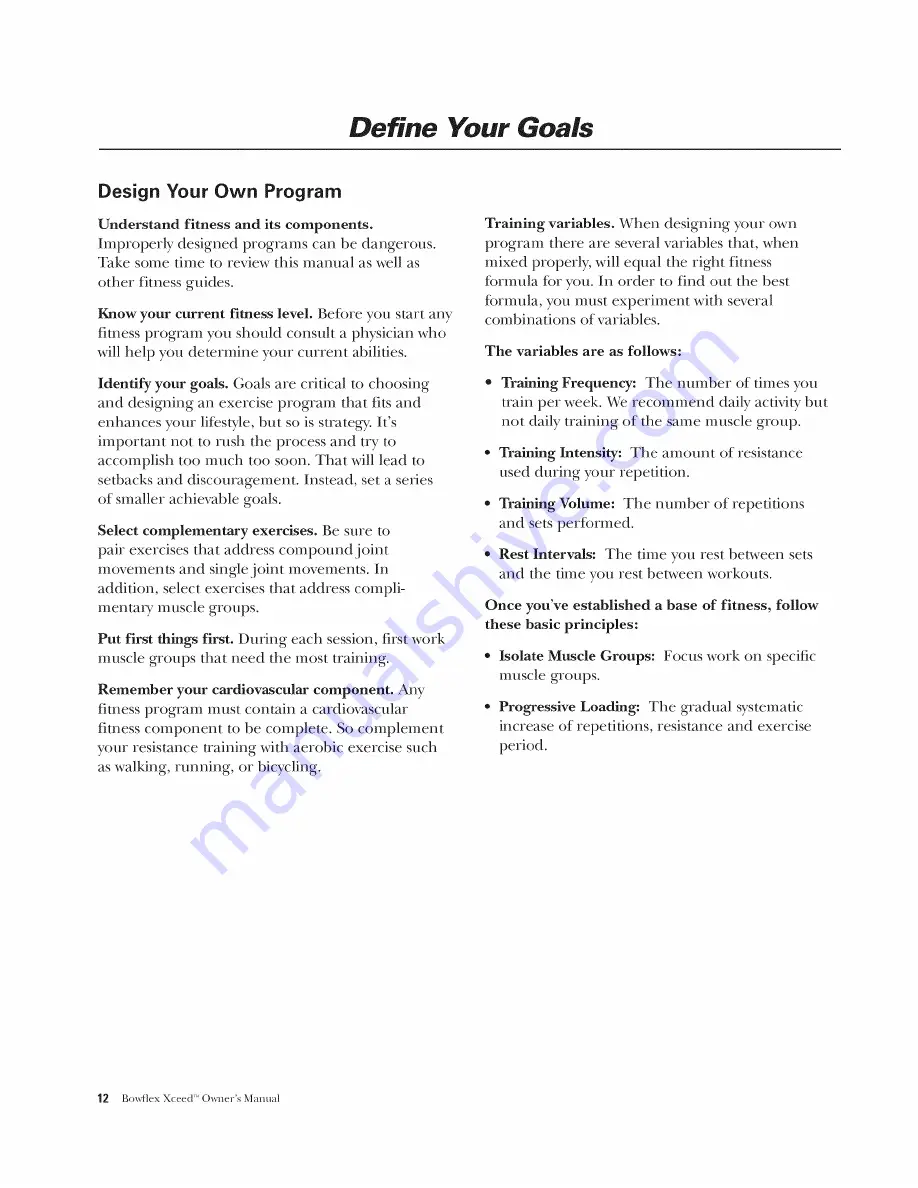 Bowflex HOME GYM Owner'S Manual Download Page 14