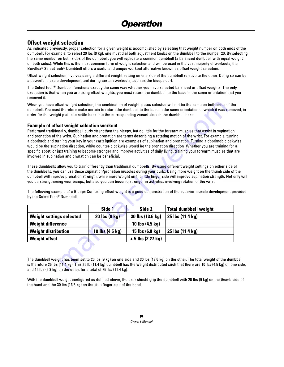 Bowflex SelectTech BD552 Owner'S Manual Download Page 10