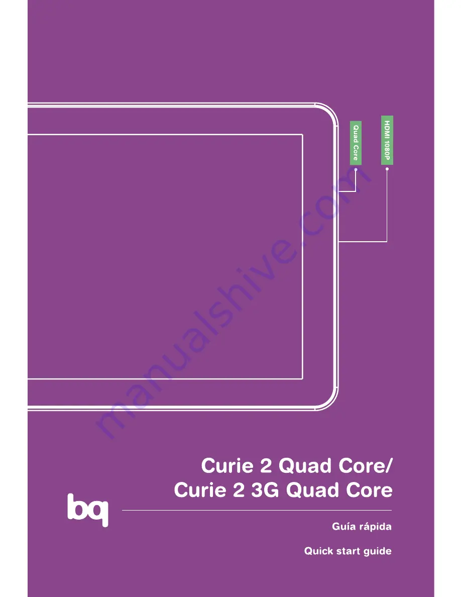 bq Curie 2 3G Quad Cor Quick Start Up Manual Download Page 1