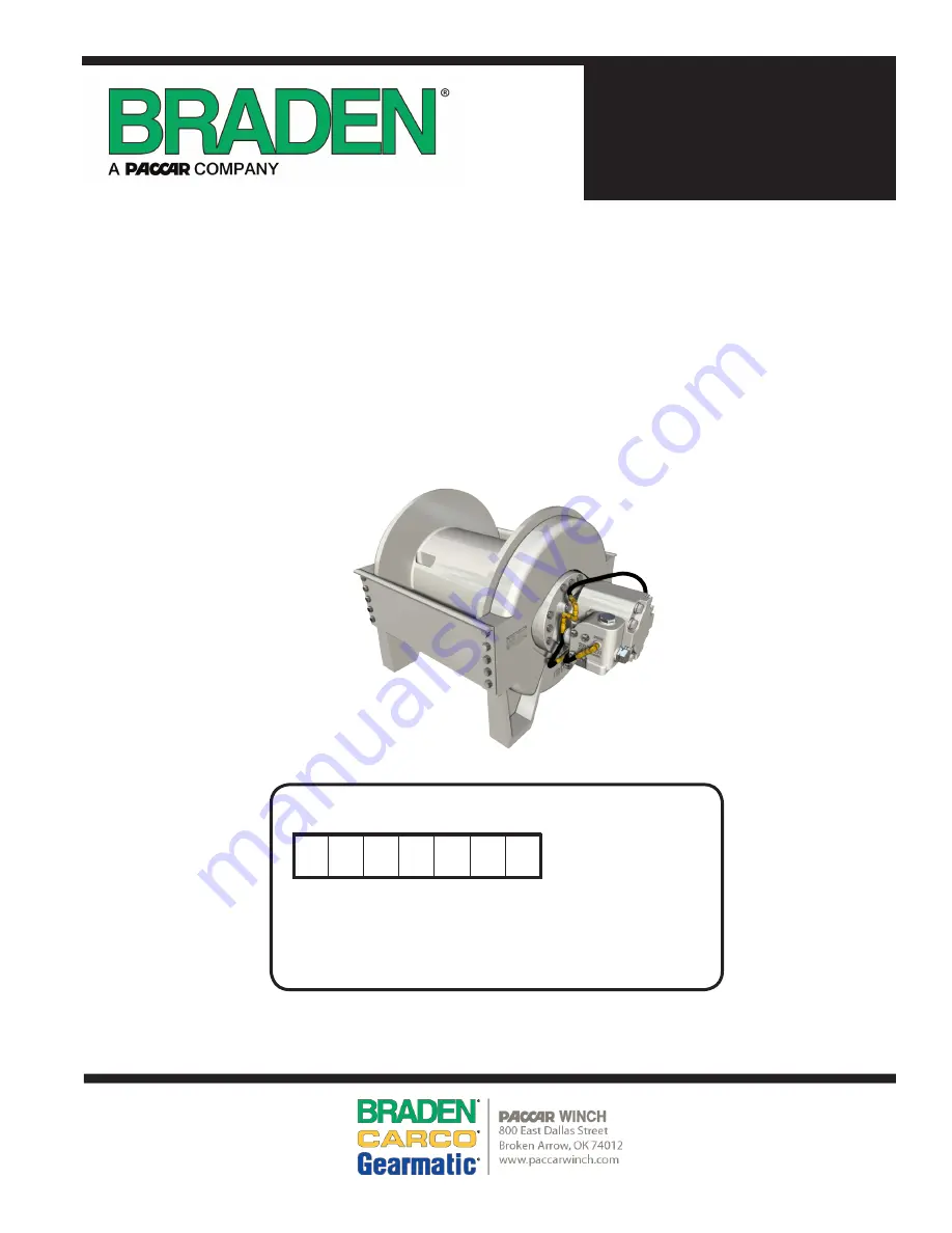 BRADEN CH210 Installation Maintenance And Service Manual Download Page 1