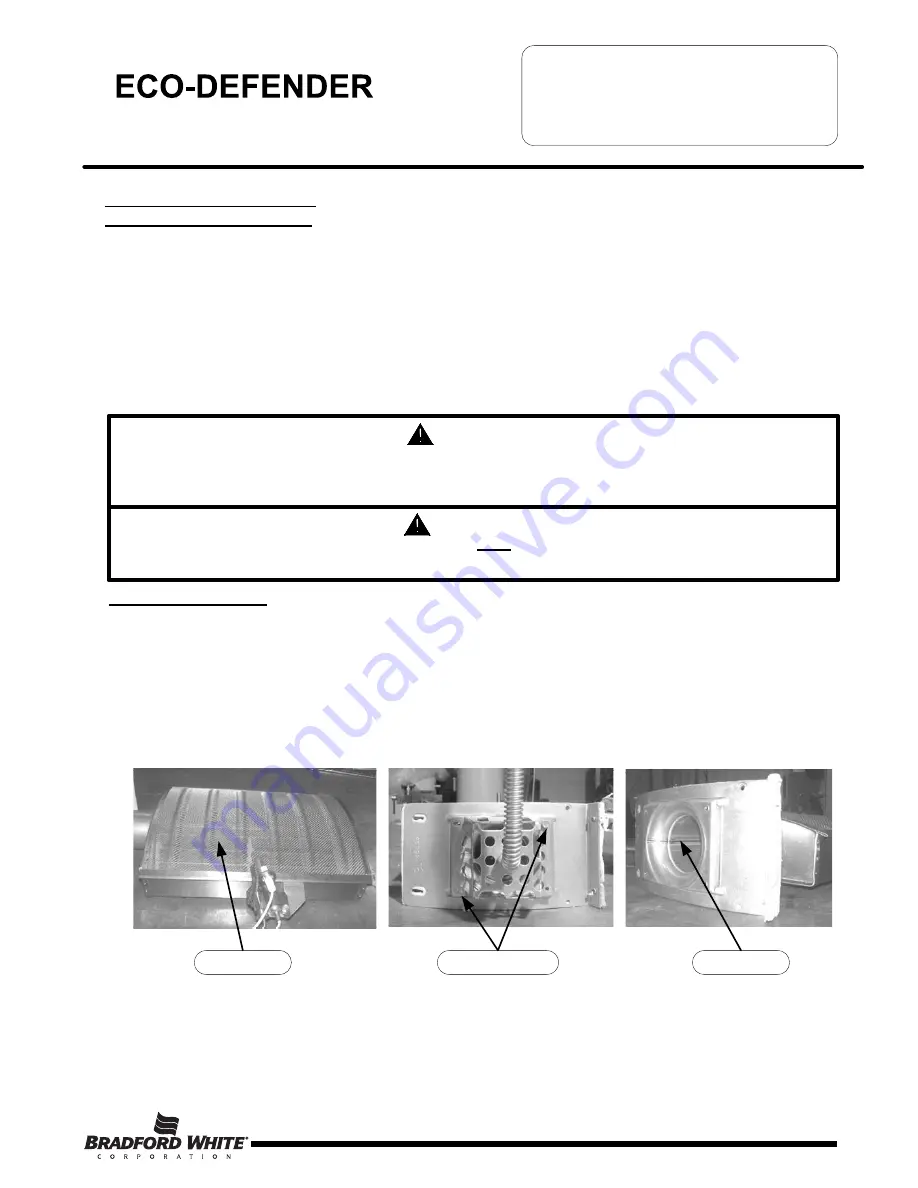 Bradford White ECO-DEFENDER U130S*FRN Service Manual Download Page 19