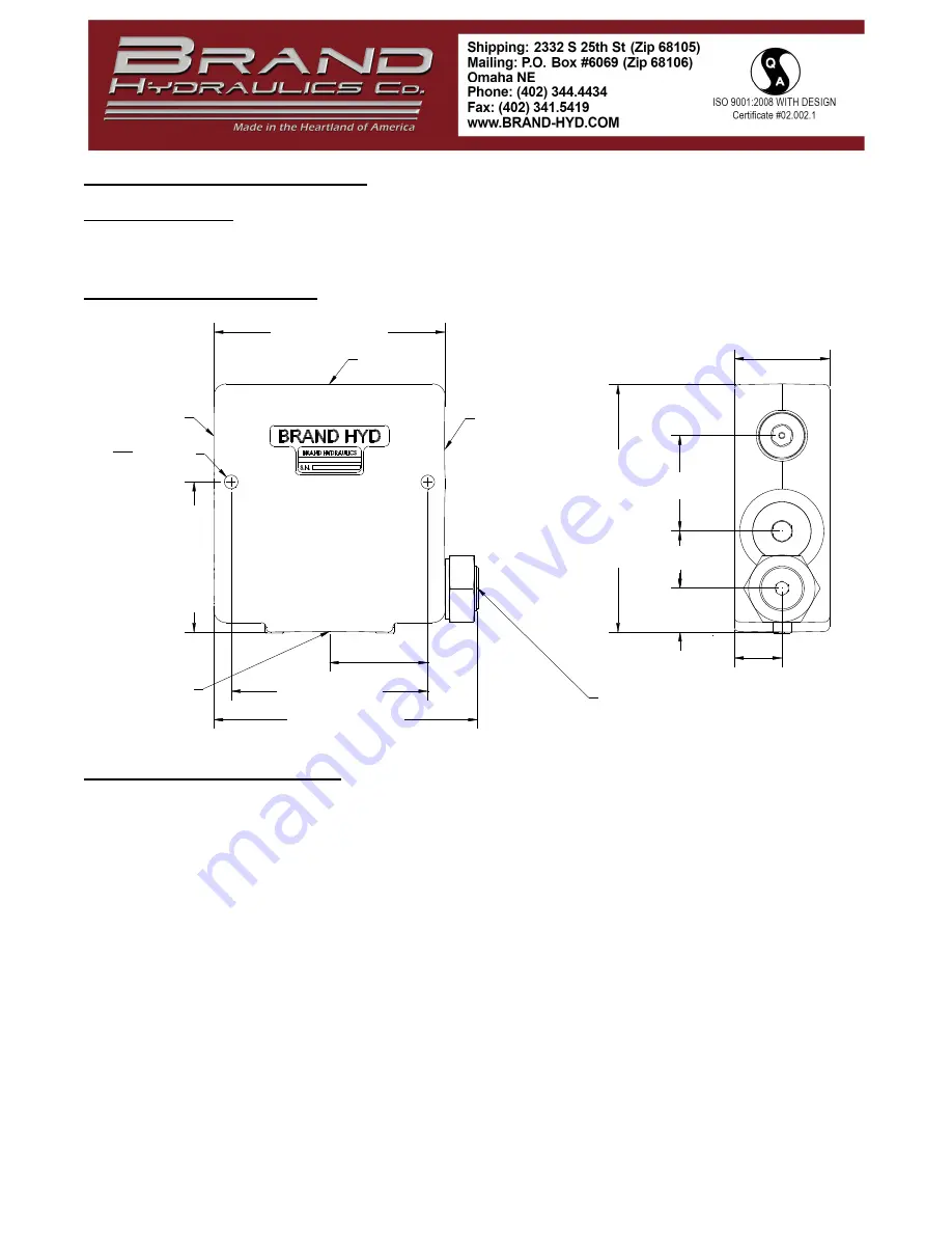 Brand Hydraulics FG52 Installation & User Manual Download Page 2