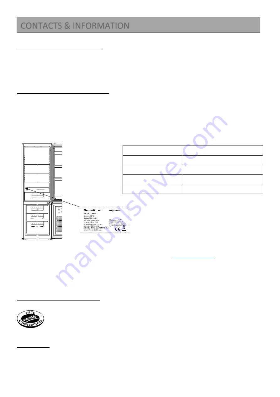 Brandt BFD4522SS Скачать руководство пользователя страница 45