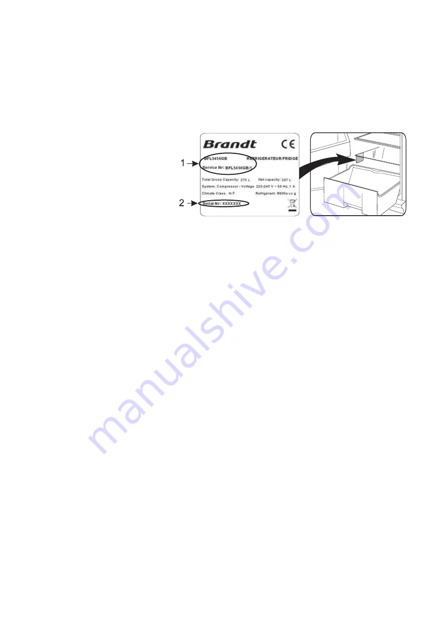 Brandt BFL5636BW Instructions For Use Manual Download Page 27