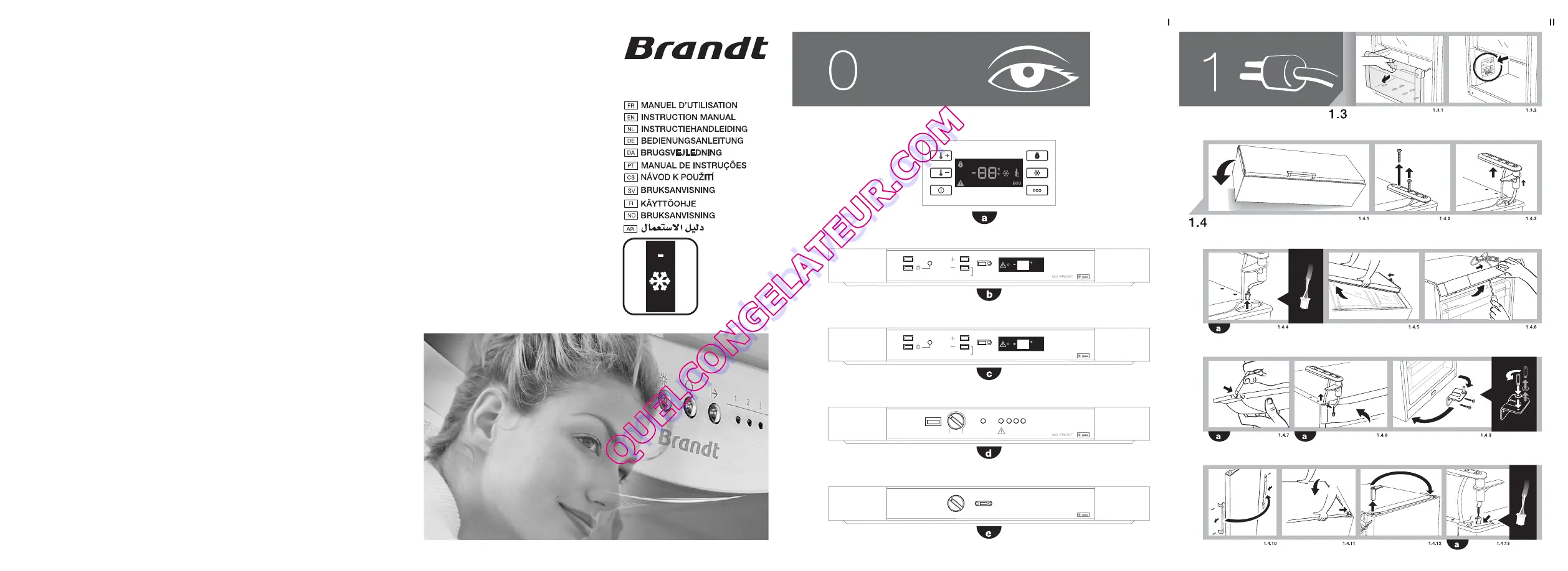 Brandt BFU28NW Instruction Manual Download Page 1