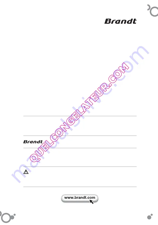 Brandt BFU28NW Instruction Manual Download Page 14