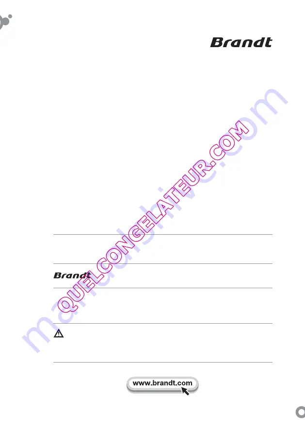 Brandt BFU28NW Instruction Manual Download Page 29