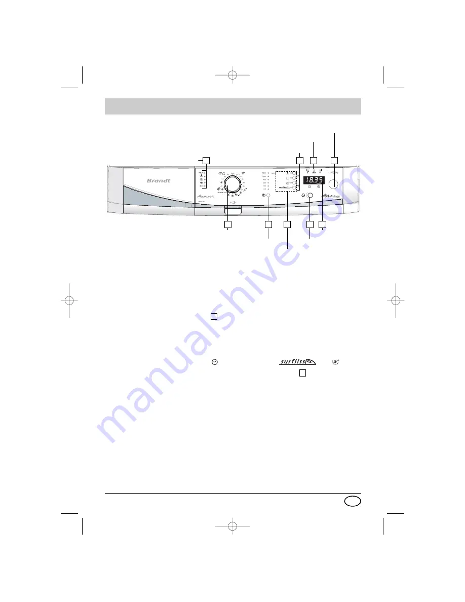 Brandt WFH1276K Installation, Operation  & Mainenance Manual Download Page 11