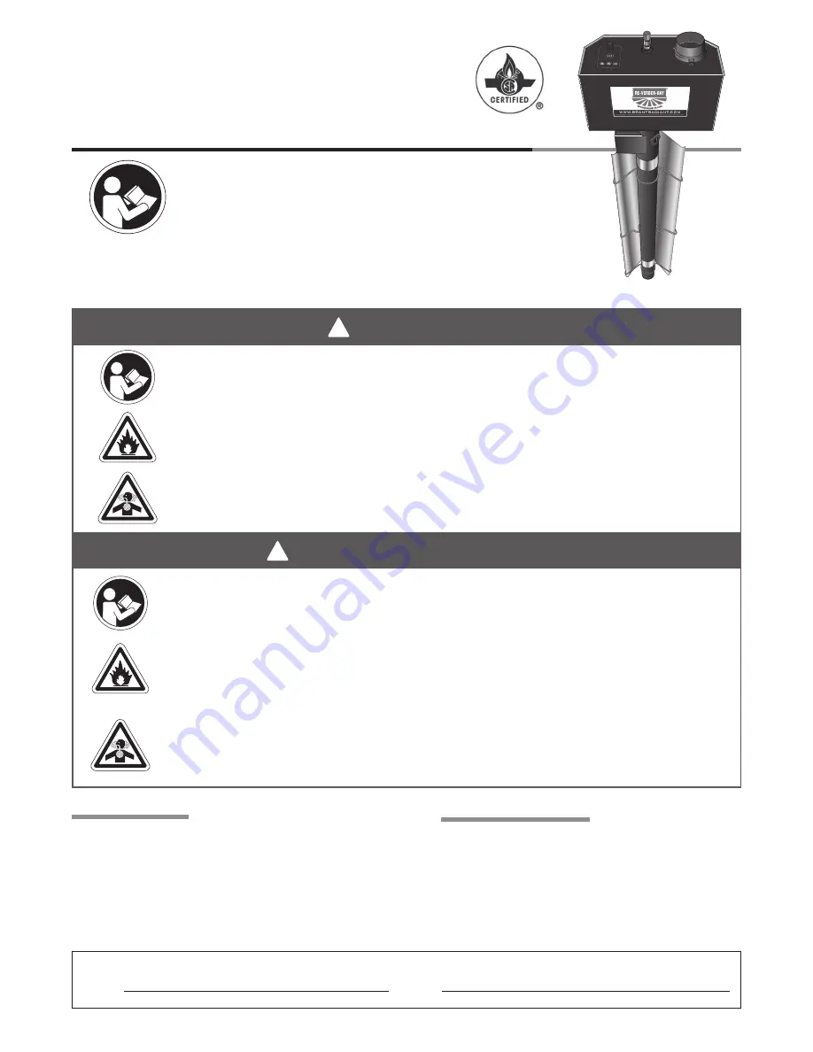 Brant Radiant Heaters DET3-20-65 Manual Download Page 1