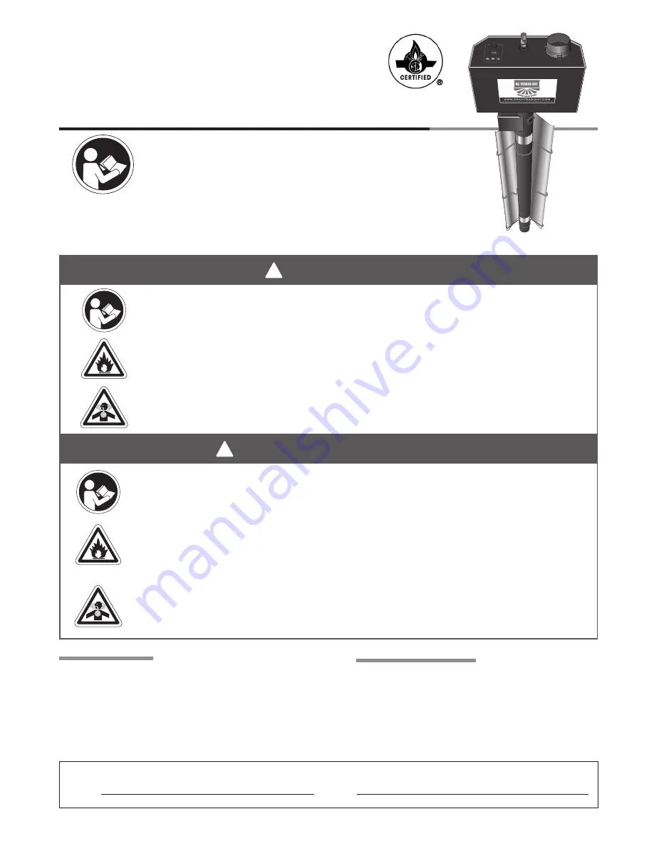 Brant Radiant Heaters DX3L Series Скачать руководство пользователя страница 1