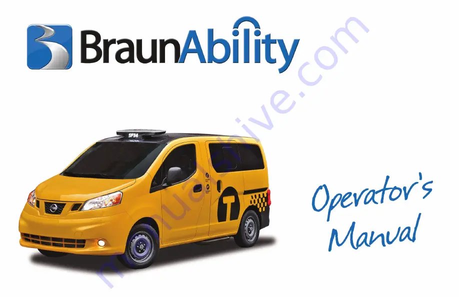 BraunAbility Nissan NV200 Taxi Скачать руководство пользователя страница 1