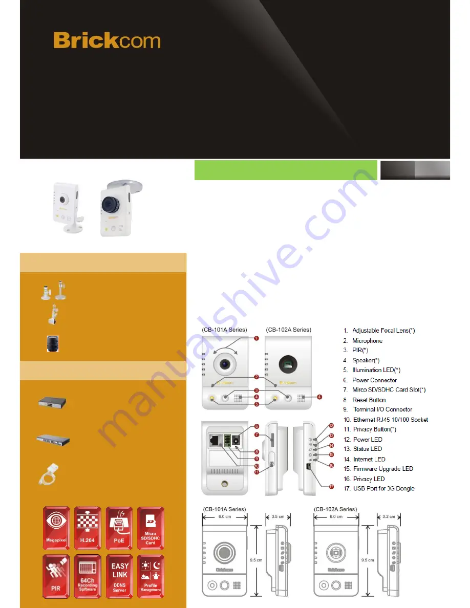 Brickcom PoE Cube CB-101Ap v2.1 Specifications Download Page 1