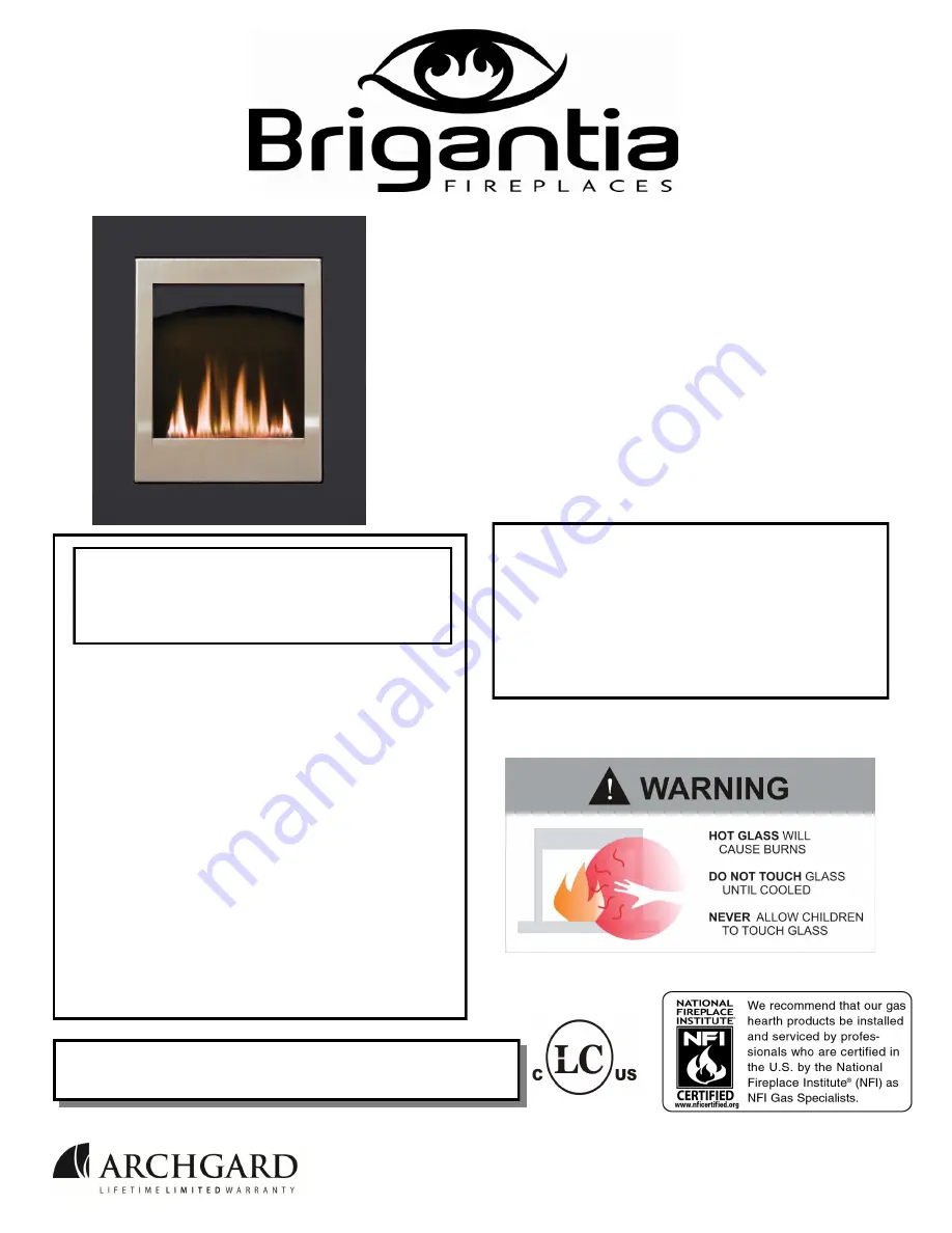 Brigantia Fireplaces 24-DVRS25N Скачать руководство пользователя страница 1