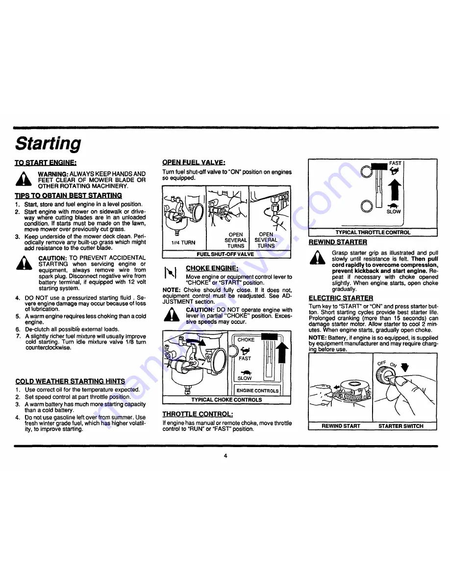 Briggs & Stratton 280700 Series Operating And Maintenance Instructions Manual Download Page 4