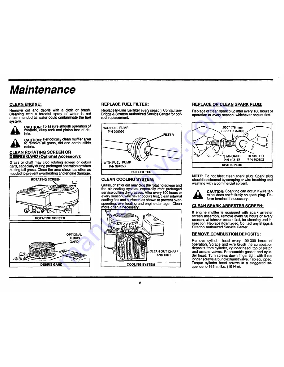 Briggs & Stratton 280700 Series Operating And Maintenance Instructions Manual Download Page 8