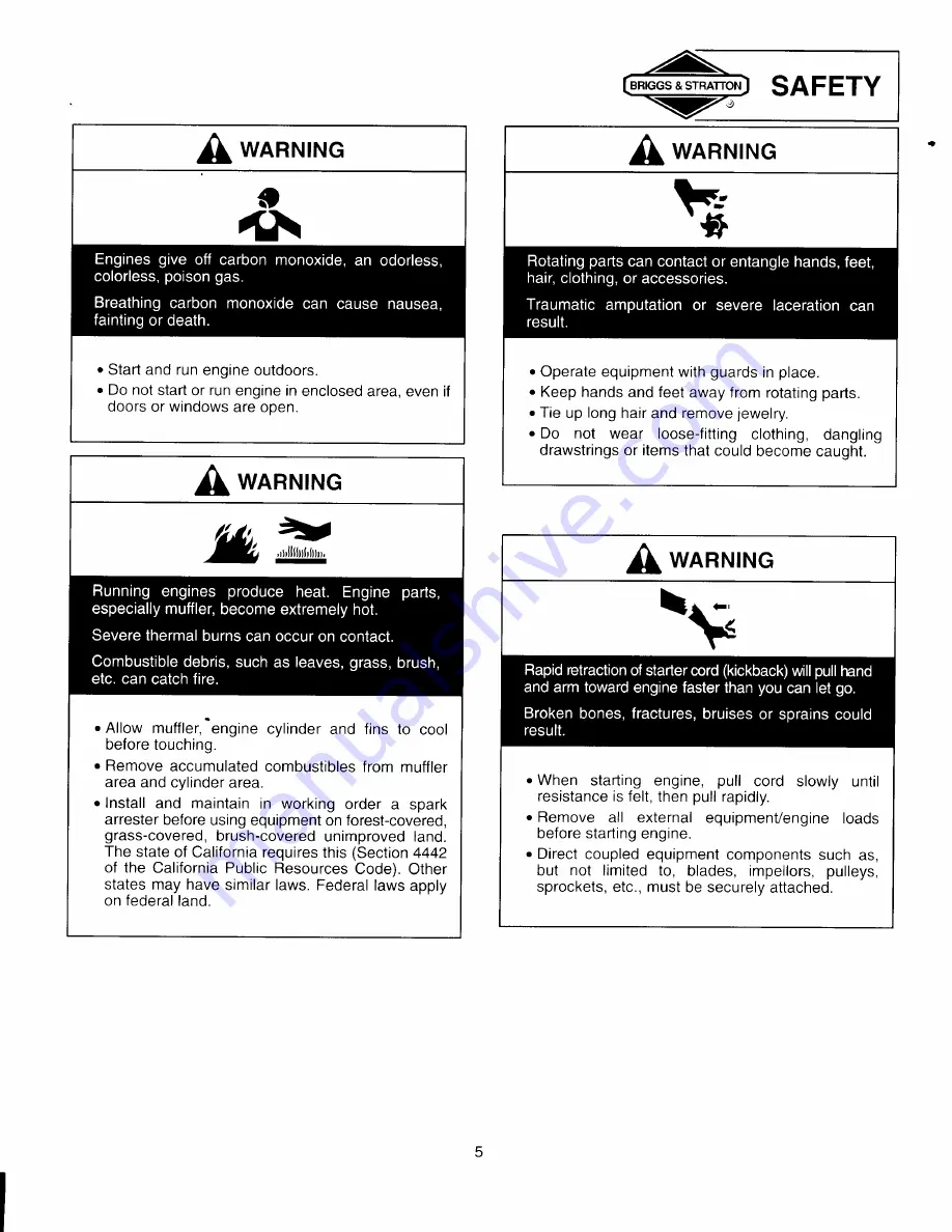 Briggs & Stratton 285700 Series Operating And Maintenance Instruction Manual Download Page 4