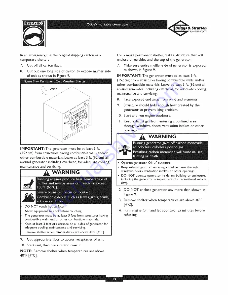 Briggs & Stratton 30210 Owner'S Manual Download Page 13