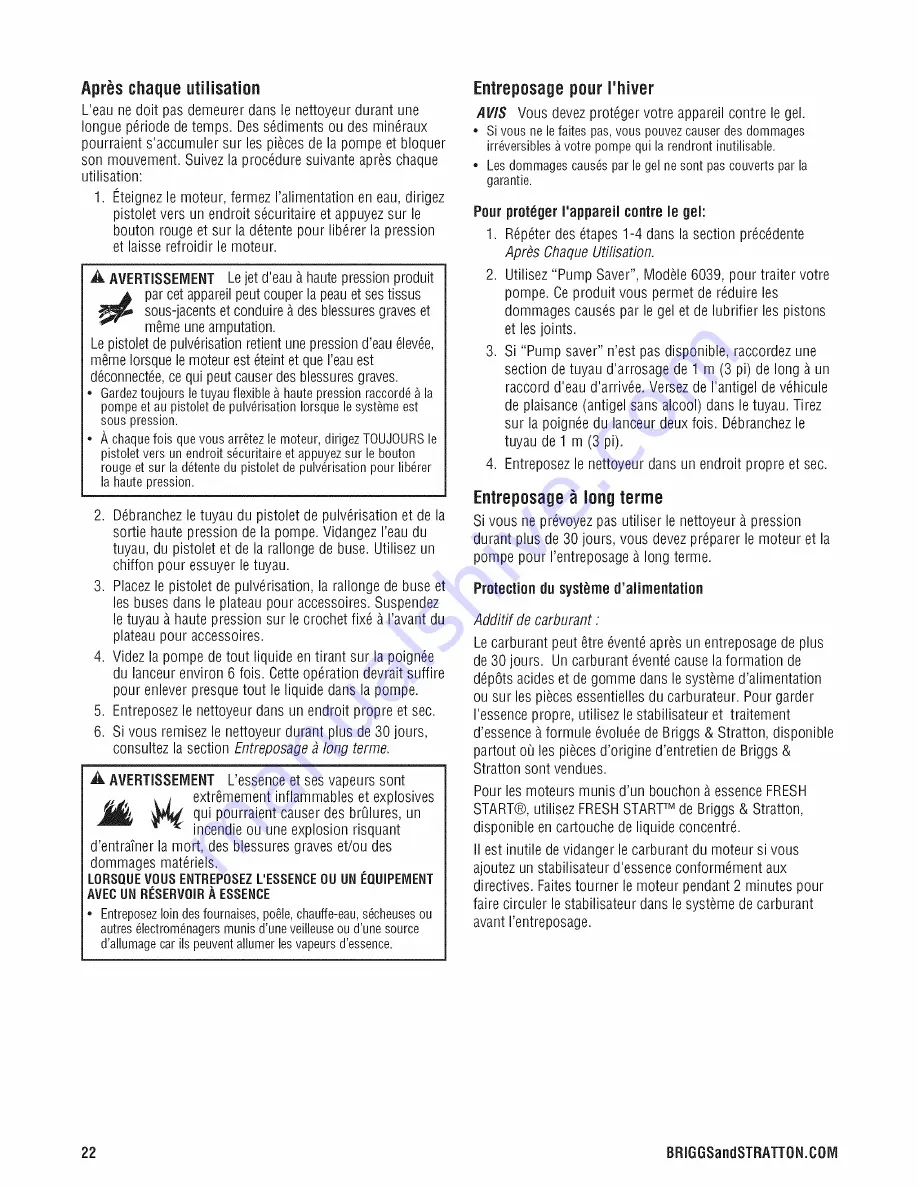 Briggs & Stratton 317455GS Operator'S Manual Download Page 78