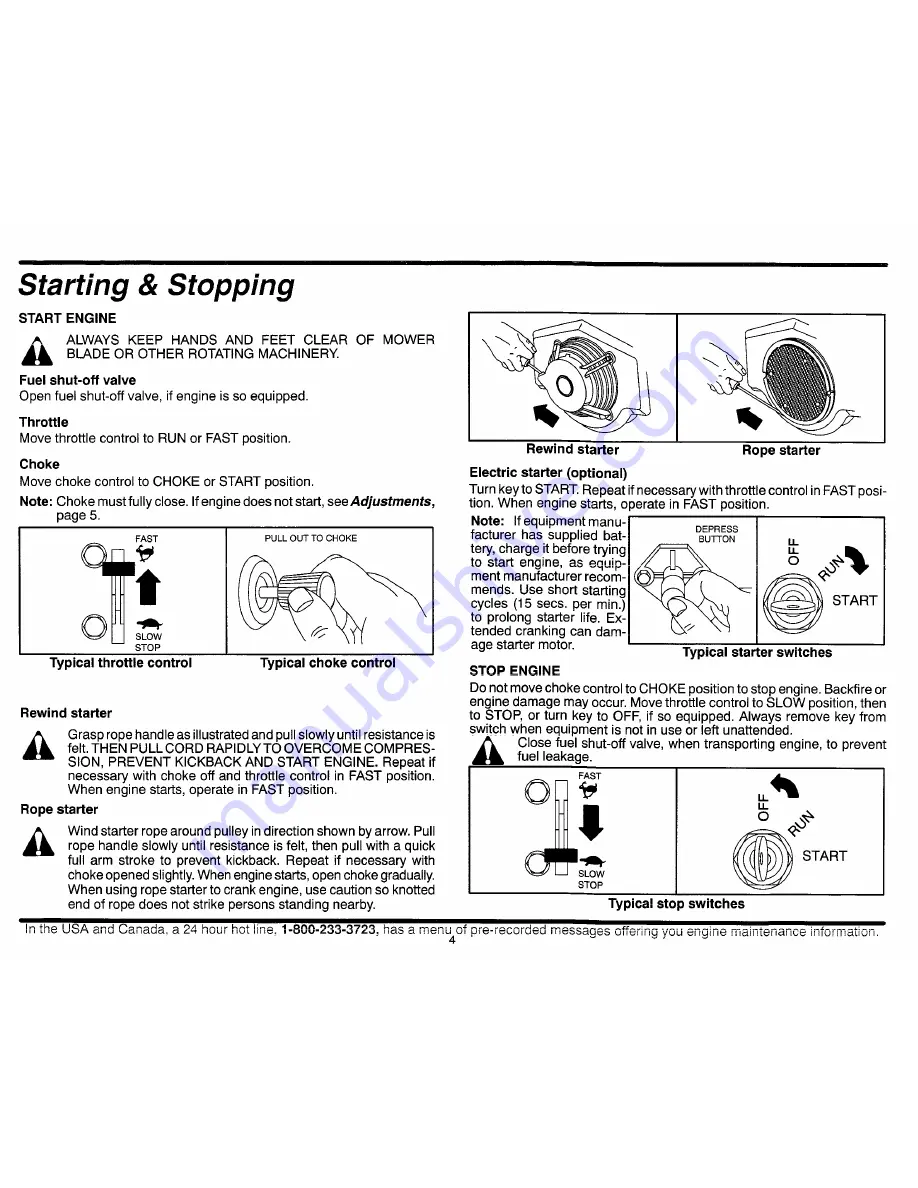 Briggs & Stratton 402400 Series Owner'S Manual Download Page 5