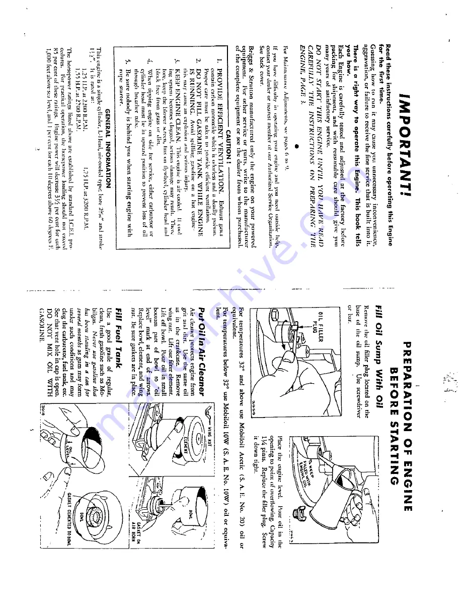 Briggs & Stratton 6B-HS Operating Instructions Manual Download Page 4