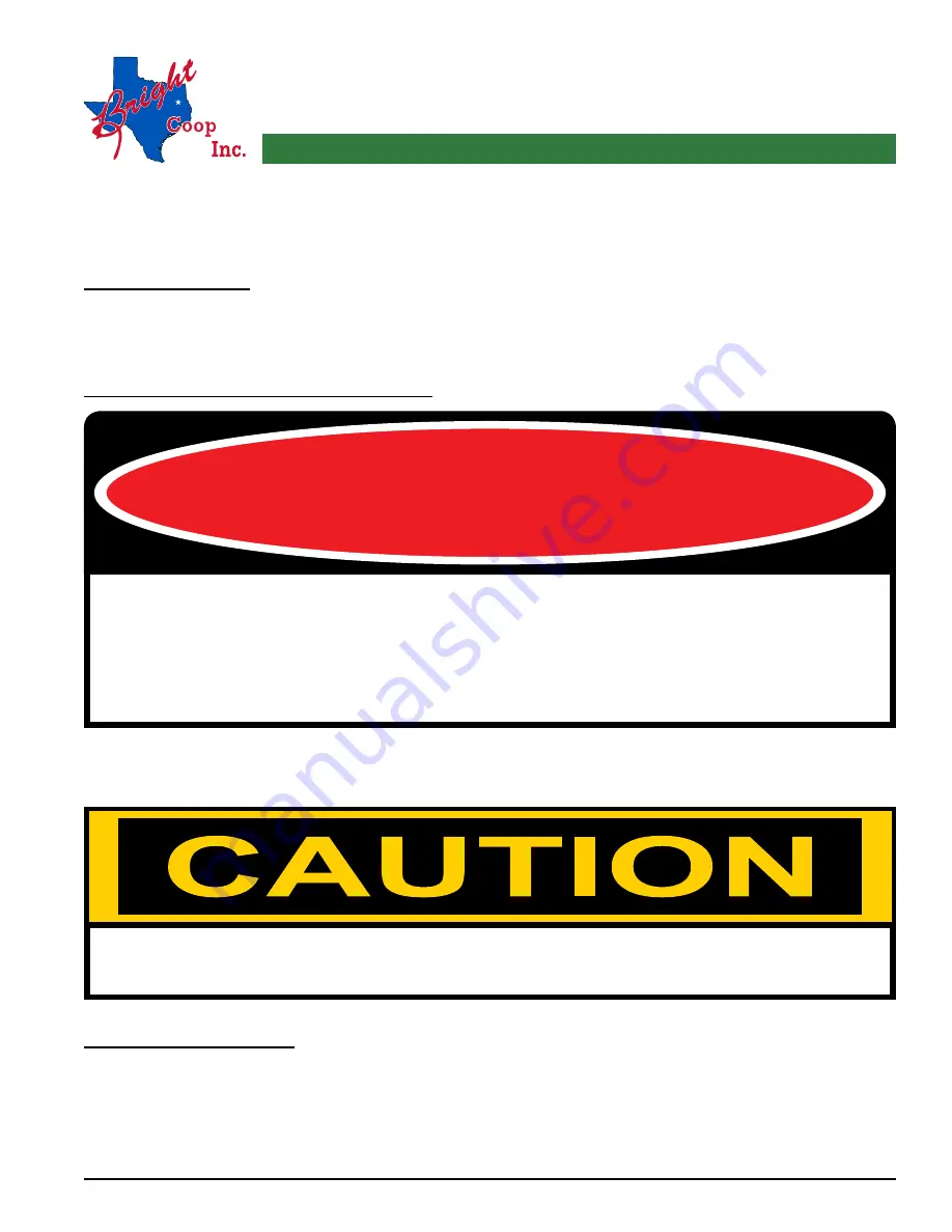 BRIGHT Coop Cage Unloading System Operator And  Maintenance Manual Download Page 17