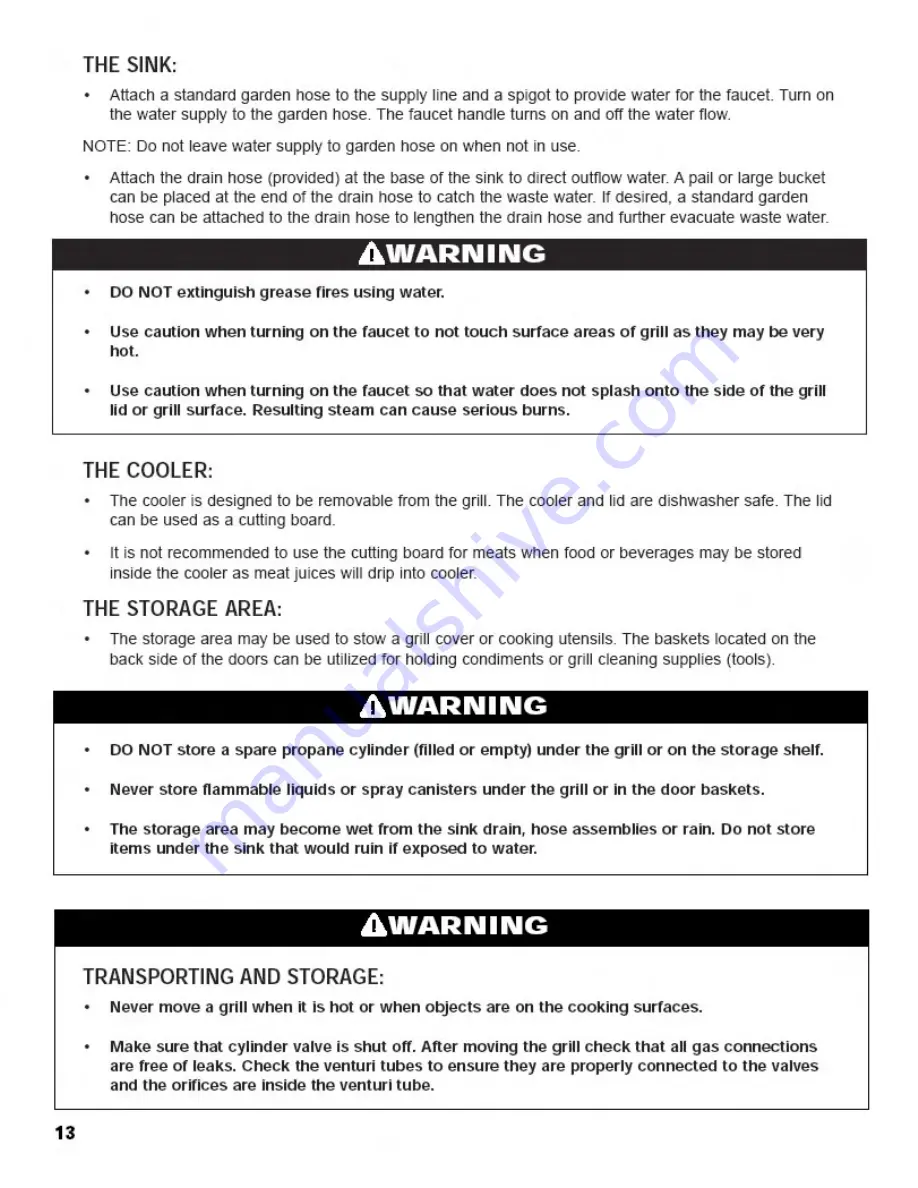 Brinkmann Backyard kitchen Owner'S Manual Download Page 14