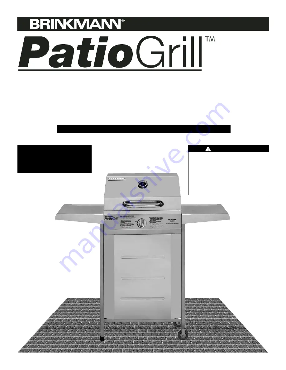 Brinkmann Patio Grill Owner'S Manual Download Page 1