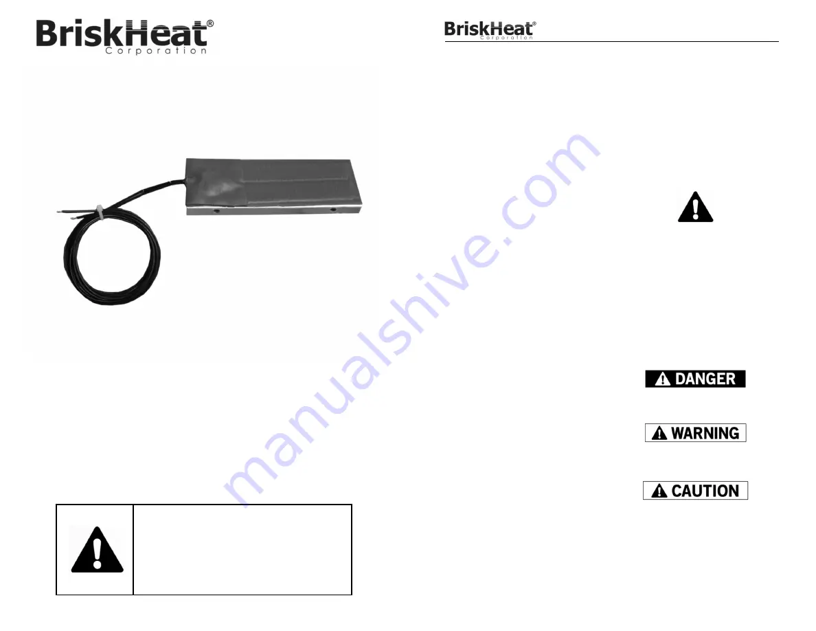 BriskHeat SREH Скачать руководство пользователя страница 1