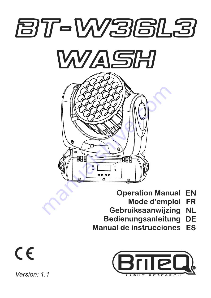 Briteq BT-W36L3 Operation Manual Download Page 1