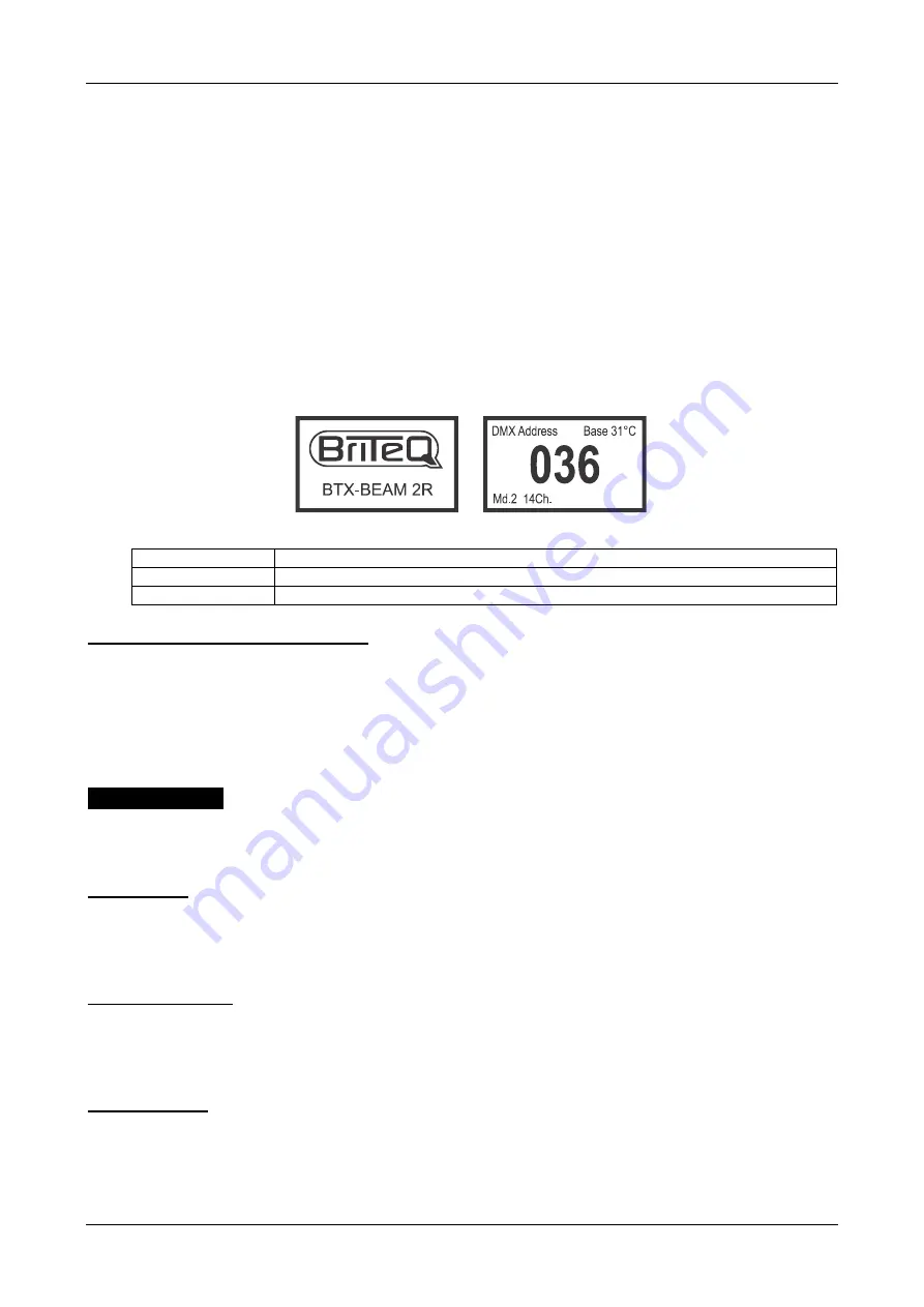 Briteq BTX 2R BEAM Скачать руководство пользователя страница 68