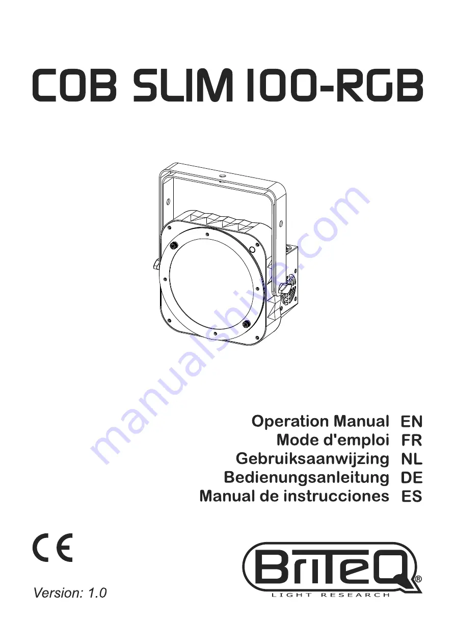 Briteq COB SLIM IOO-RGB Operation Manual Download Page 1