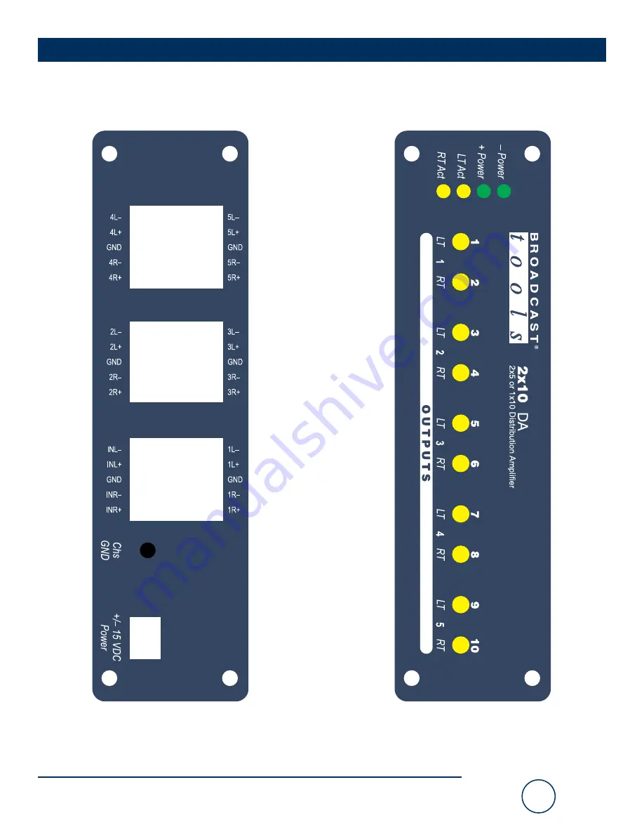 Broadcast Tools 2x10 DA Installation And Operation Manual Download Page 9