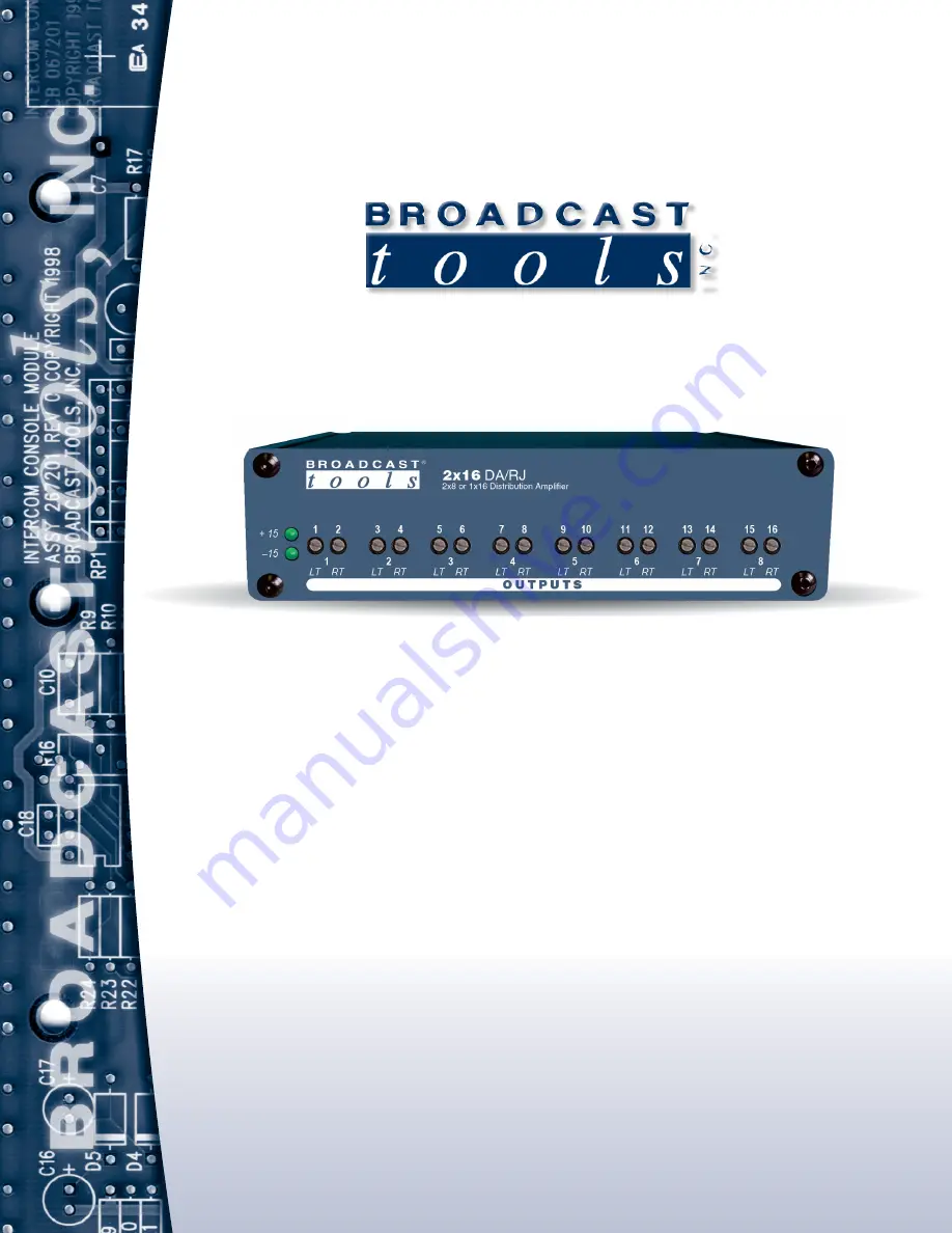 Broadcast Tools 2x16 DA/RJ Скачать руководство пользователя страница 1