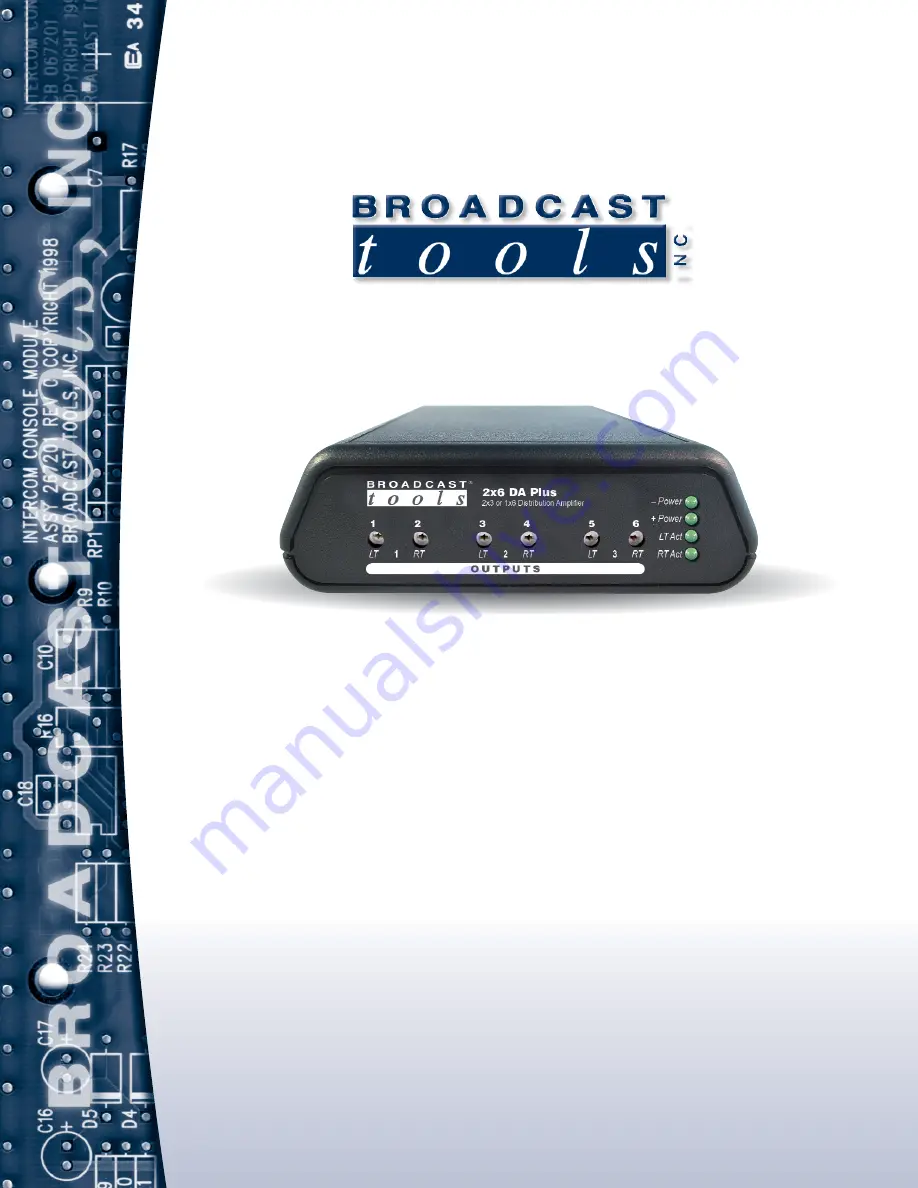 Broadcast Tools 2x6 DA Plus/RJ Скачать руководство пользователя страница 1