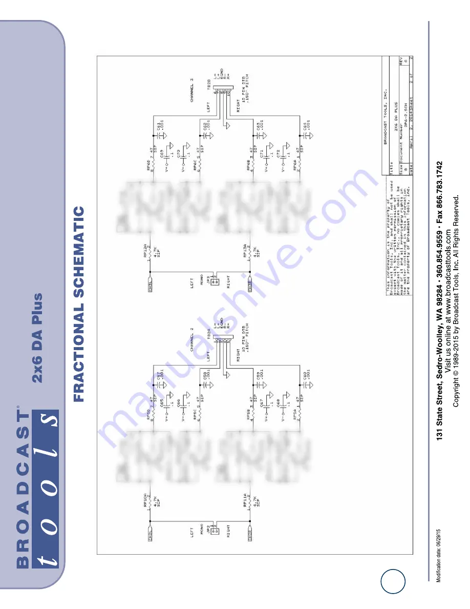 Broadcast Tools 2x6 DA Plus Installation And Operation Manual Download Page 12