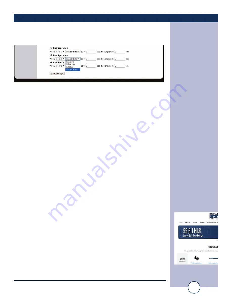 Broadcast Tools AES Switcher Sentinel 2+1 Installation And Operation Manual Download Page 22