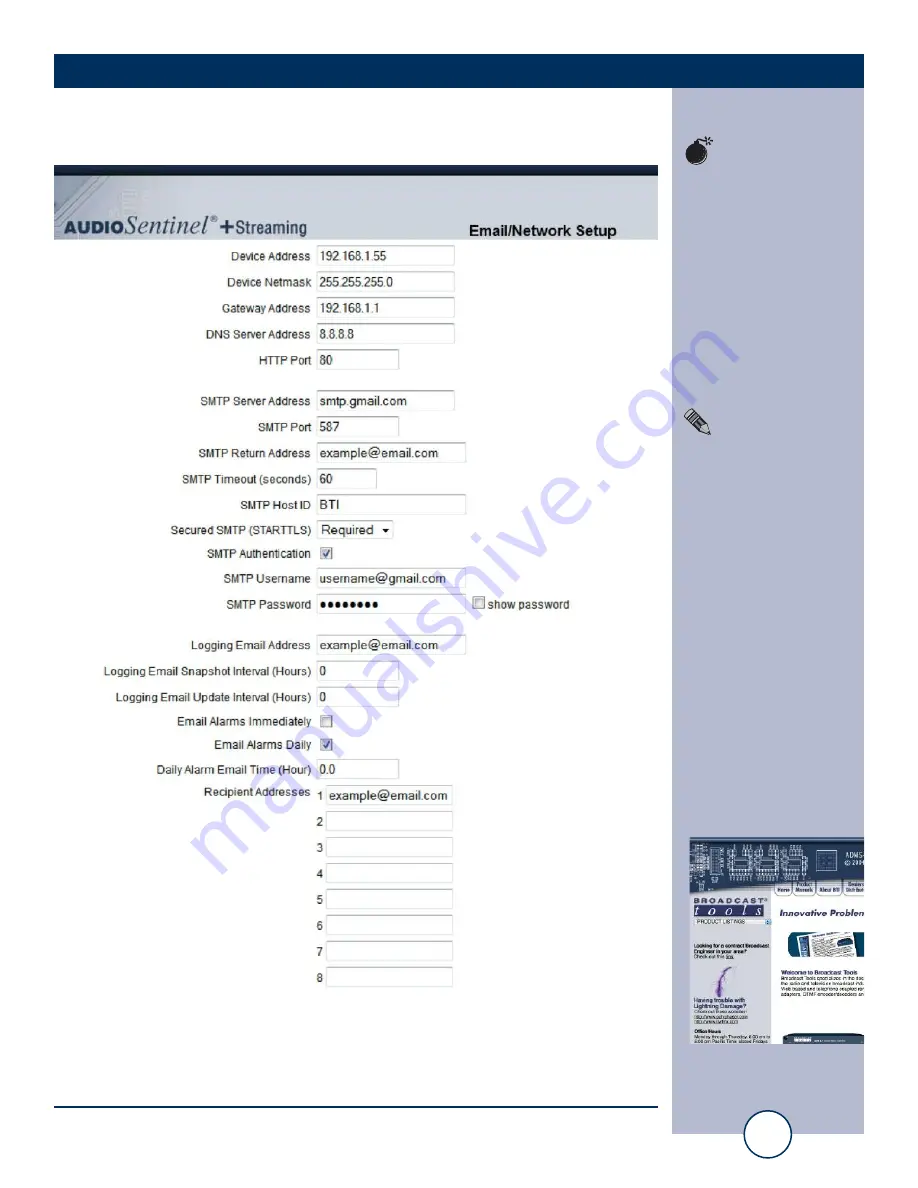 Broadcast Tools Audio Sentinel plus Streaming Installation And Operation Manual Download Page 19