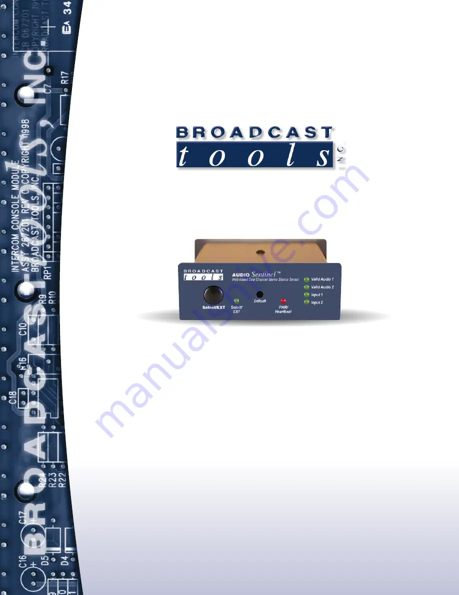 Broadcast Tools Audio Sentinel Installation And Operation Manual Download Page 1