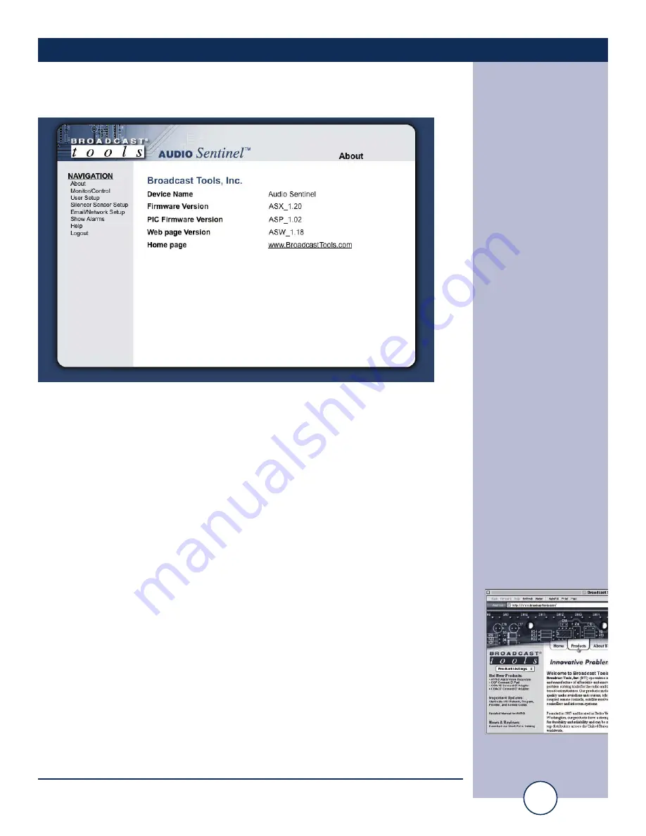 Broadcast Tools Audio Sentinel Installation And Operation Manual Download Page 20