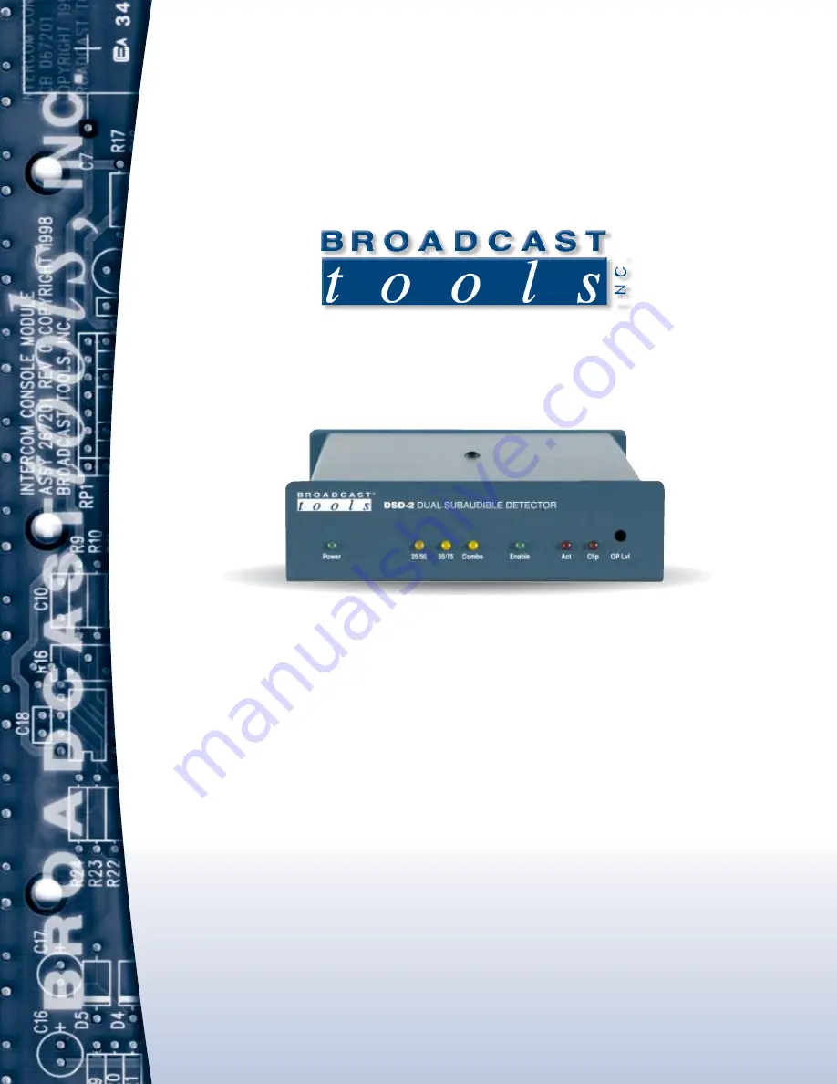 Broadcast Tools DSD-2 Installation And Operation Manual Download Page 1