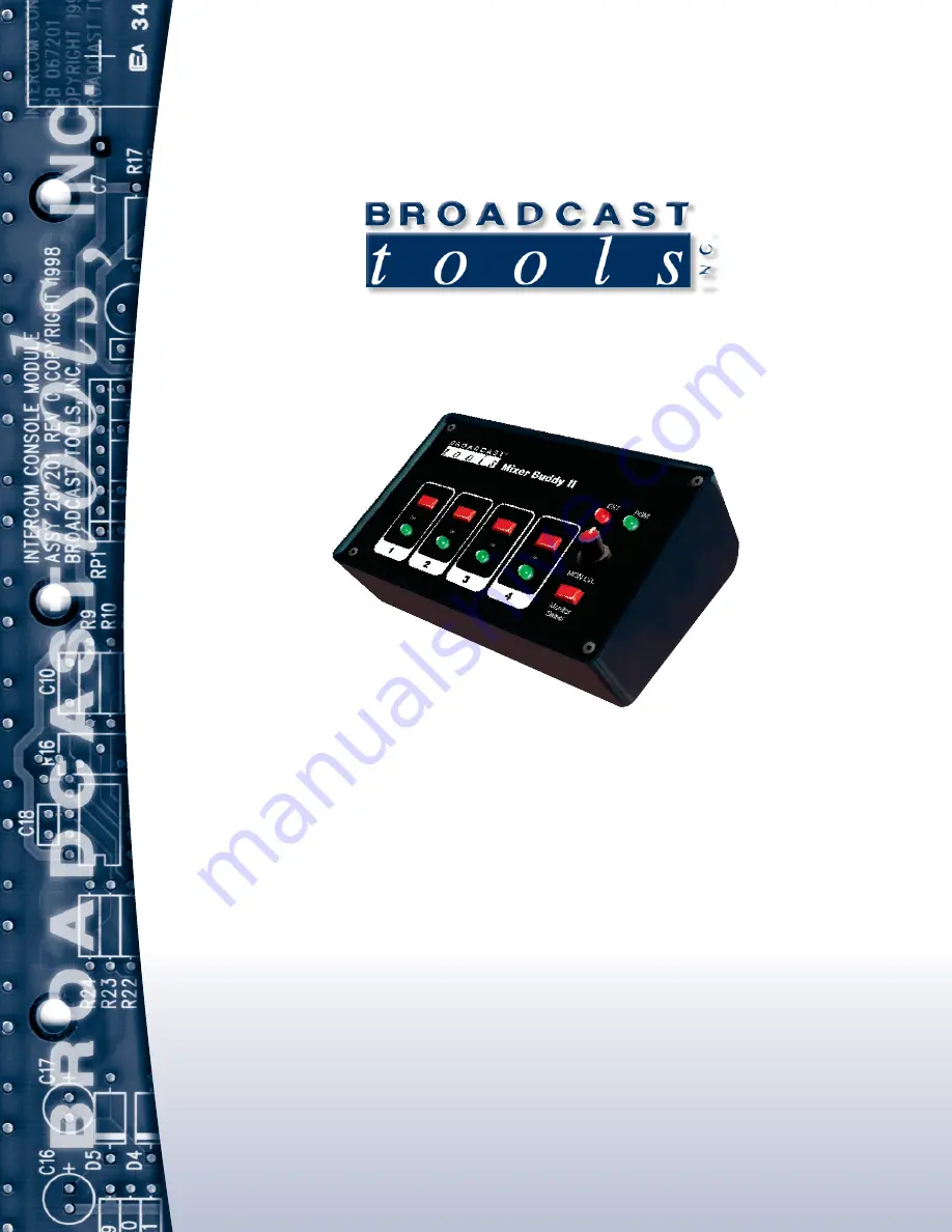 Broadcast Tools Mixer Buddy II Installation And Operation Manual Download Page 1