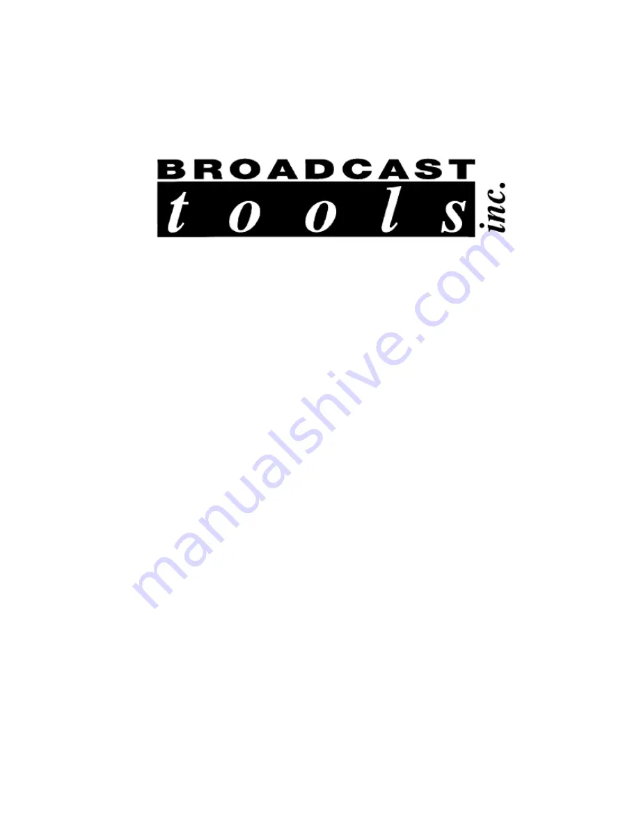 Broadcast Tools SRC-8 B Installation And Operation Manual Download Page 1