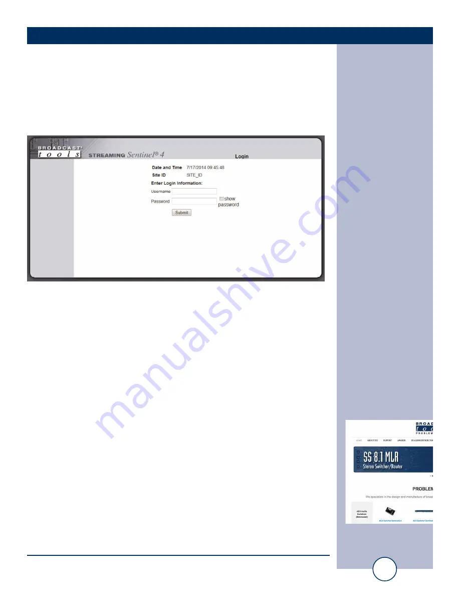 Broadcast Tools Streaming Sentinel 4 Installation And Operation Manual Download Page 11